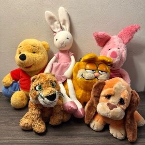 Vintage plush stuffed animal bundle lot